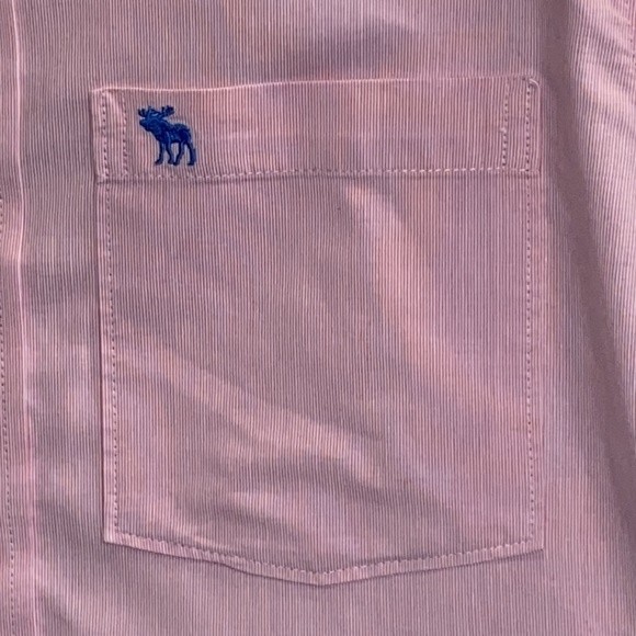 Abercrombie & Fitch Shirt button up long sleeve Casual pink 100% Cotton size M - Picture 7 of 12